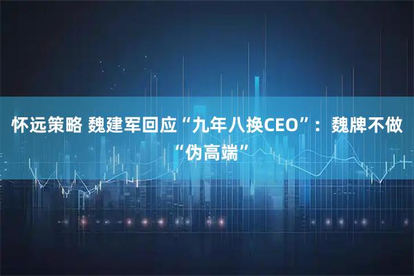 怀远策略 魏建军回应“九年八换CEO”：魏牌不做 “伪高端”